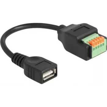 Cabo USB 2.0 DELOCK conector fêmea Type-A para adaptador de barra de terminais 15 cm