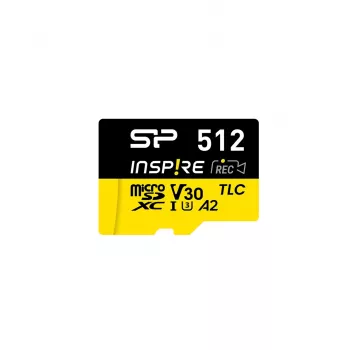 Cartão de memória Silicon Power Inspire 512 GB MicroSDXC V30 UHS-I U3 A2 4K + adaptador (SP512GBSTXLA2V1NSP)