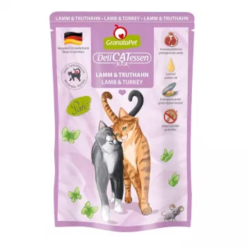 GRANATAPET DeliCATessen Cordeiro e Peru - comida húmida para gatos - 85 g