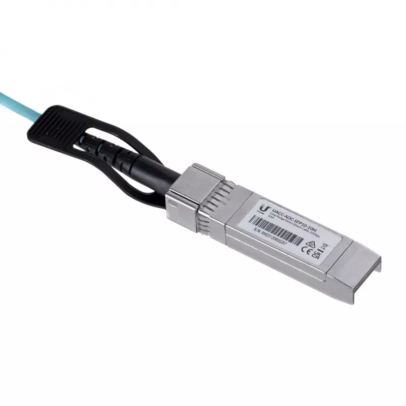 Cabo de fibra ótica/AOC UBIQUITI UACC-AOC-SFP10-5M SFP+ para SFP+, 10 Gbit/s, 5 m, 850 nm, revestimento PVC, azul-turquesa