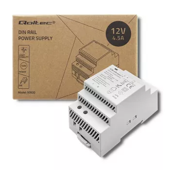 Fonte de alimentação para calha DIN QOLTEC 24V 2.5A 60W cinzento