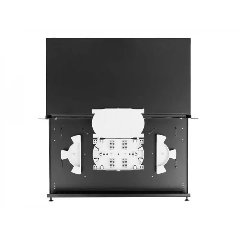 Patch panel 1U Lanberg FOP1-24SD-LQB aço preto para montagem em rack