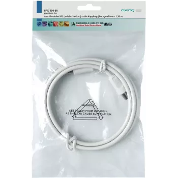 Cabo coaxial Axing BAK 350-80 3,5 m IEC branco