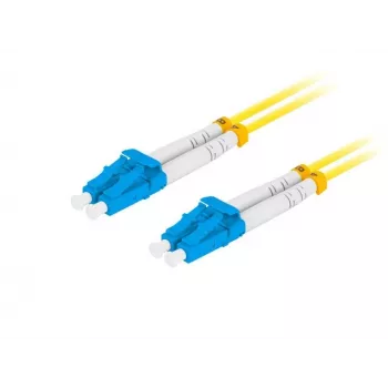 LANBERG FO-LULU-SD11-0010-YE cabo patch de fibra óptica, SM LC/UPC para LC/UPC duplex, G.657.A1, 1 m, amarelo