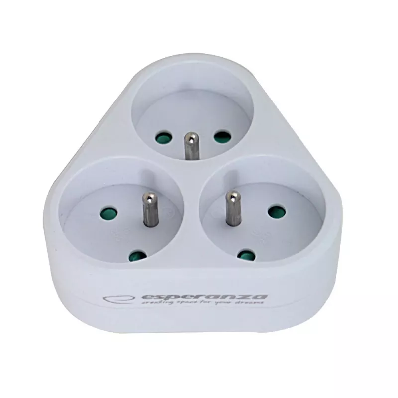 Esperanza ELK303W repartidor elétrico, 3 tomadas, branco