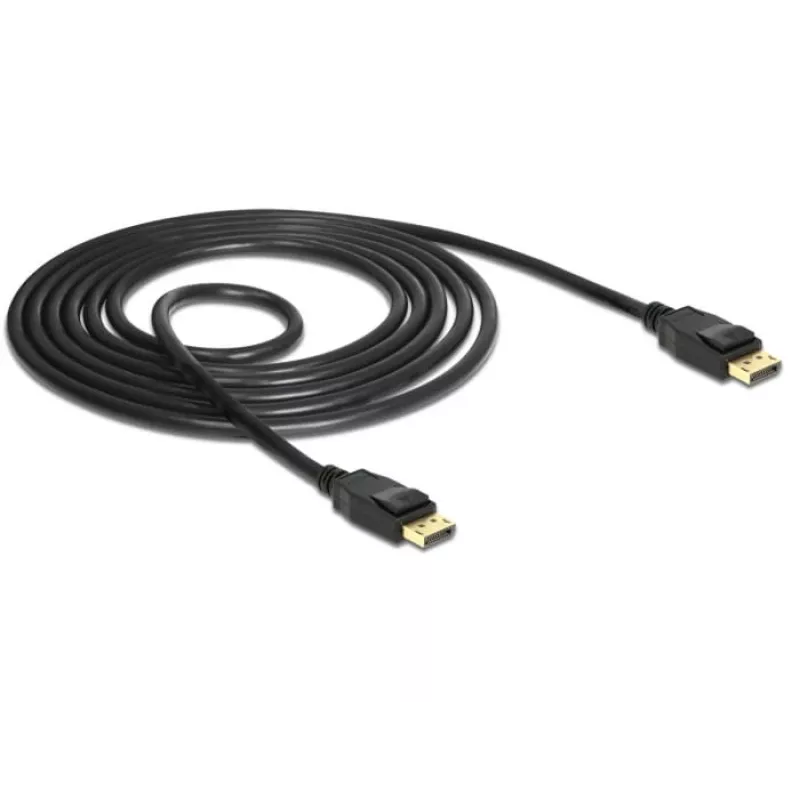 Cabo DisplayPort DeLOCK - DisplayPort (M) a DisplayPort (M) - 1,5 m - Suporte 4K - preto (85508)