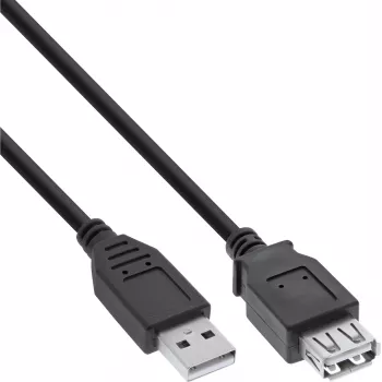 Cabo de extensão USB 2.0 InLine B-34610B ficha USB-A para conector fêmea, preto, pack de 100