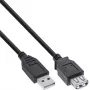 Cabo de extensão USB 2.0 InLine B-34610B ficha USB-A para conector fêmea, preto, pack de 100
