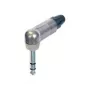 Ficha jack 1/4 profissional de 3 polos em ângulo reto, contactos niquelados, caixa niquelada (NTR-NP3RX)