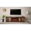 Móvel de TV Cama Meble GRANERO com móvel de lareira, 2000×567×350 mm, aglomerado/MDF, 2 portas de correr, mate, madeira envelhecida