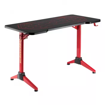 Secretária gaming MACLEAN RS163 RGB LED, grande superfície de trabalho, carga máx. 100 kg, altura máx. 760 mm