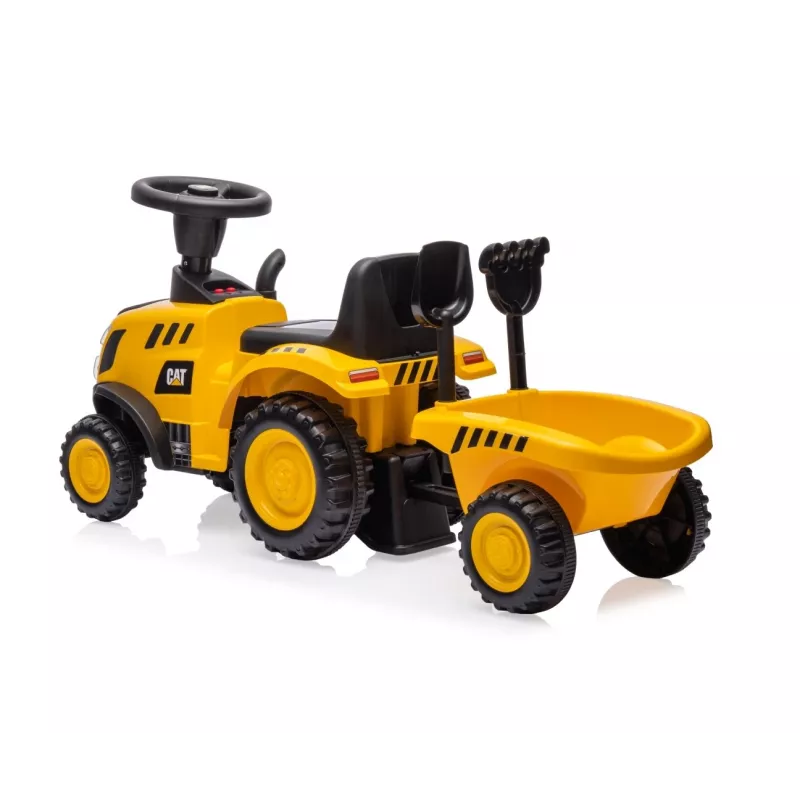 Veículo CAT trator com atrelado amarelo para montar