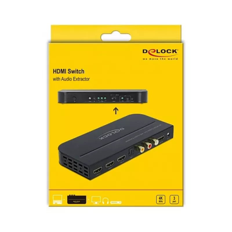 Switch HDMI DeLOCK 3 x HDMI in to 1 x HDMI out 4K 60 Hz
