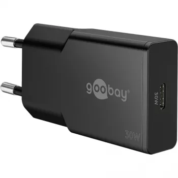 Goobay USB-C™ PD carregador rápido GaN fino (30 W) preto