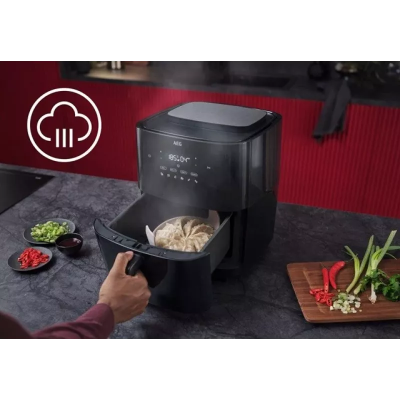 Fritadeira de ar quente AEG AAF7SB – 6,9 L, 1700 W, controlo digital por toque, preto