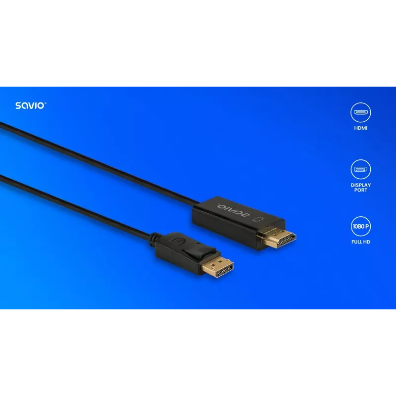 Cabo Display Port para HDMI 1,5m, CL-183 Savio SAVKABELCL-183