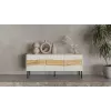 Móvel de TV Cama INSERTO 3D 143.5x40x61.5 cashmere + LED