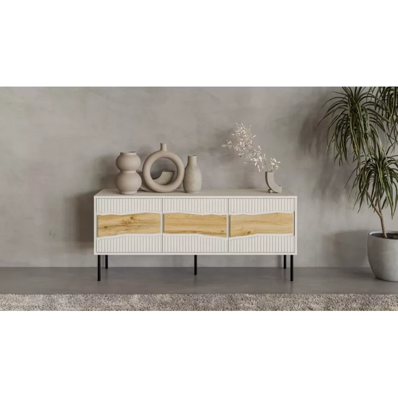 Móvel de TV Cama INSERTO 3D 143.5x40x61.5 cashmere + LED
