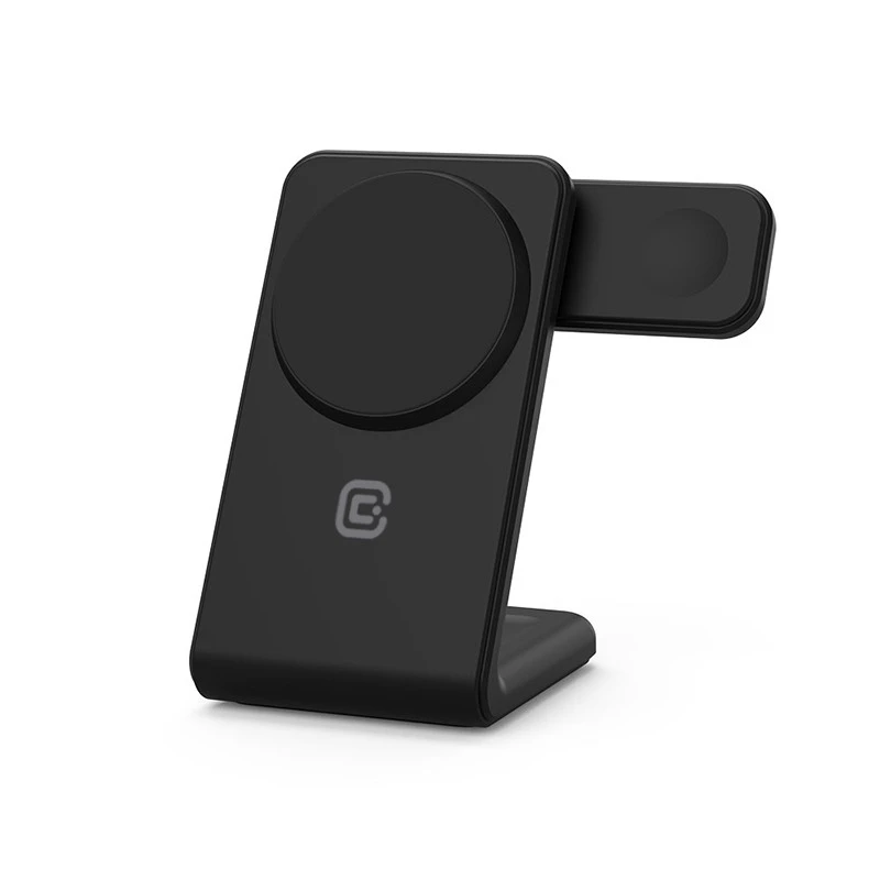 Carregador de interior Crong CRG-MSPS-BLK para smartwatch preto Lightning USB sem fios