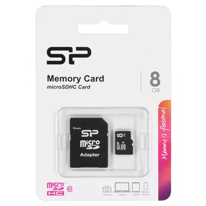Silicon Power SP008GBSTH010V10SP Cartão de memória 8 GB MicroSDHC Class 10