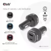 Carregador de automóvel para notebook/portátil CLUB3D 63 Watt, automóvel, isqueiro, 24 V, preto