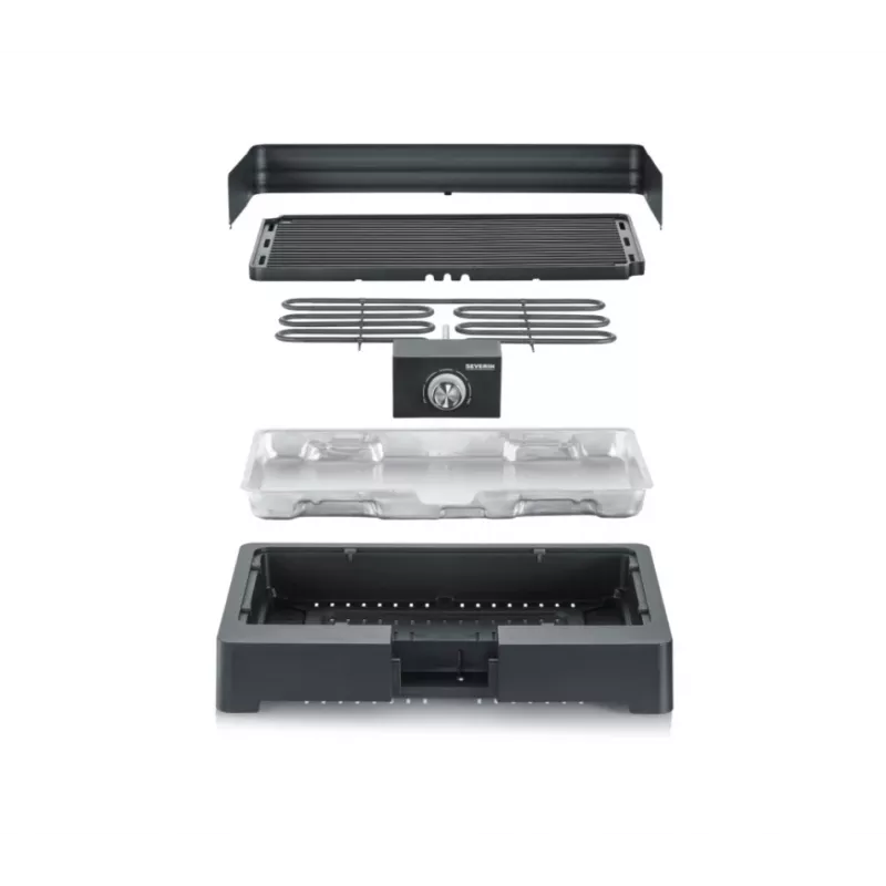 Grelhador de mesa elétrico Severin PG8567 Barbecue & Grill preto 2200 W (PG8567)