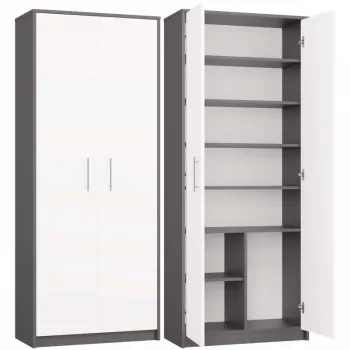 ESTANTE FECHADA OLIV 2D, ANTRACITE/Branco CONJUNTO