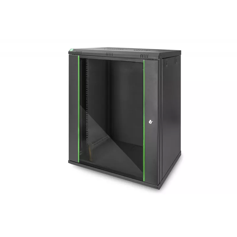 DIGITUS Dynamic Basic DN-19 16-U-EC-SW - armário - armário de rede - adequado para montagem na parede - RAL 9005 - 16U - 48,3 cm (19 polegadas)