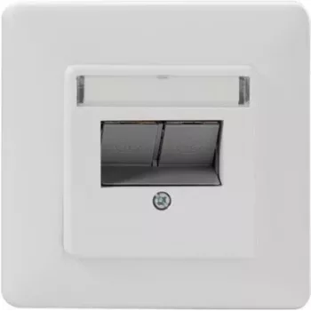 Tomada de rede Rutenbeck UM-Cat.6A iso 10G-MD 2 Up rw 2 RJ45 branco puro