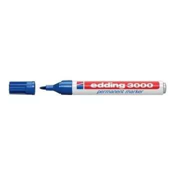 Marcador permanente Edding 3000 azul 10 unid.