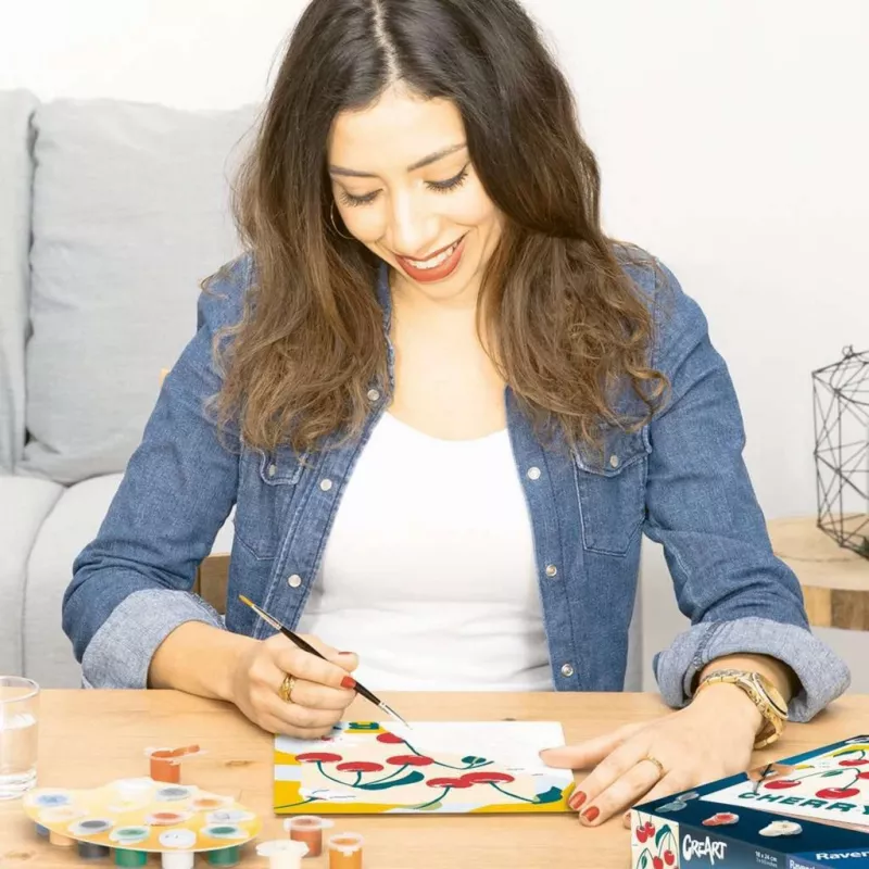 Conjunto de pintura Ravensburger CreArt – Cerejas (Design 25514) – conjunto de pintura criativo para adultos e jovens