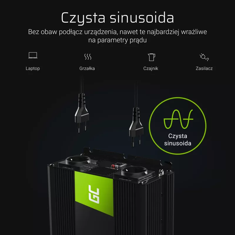 Conversor de tensão Green Cell INV11 para automóvel 2000 W preto
