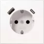 Tomada tipo F Jung LS1520-15CAWW, 16 A, 50/60 Hz, IP20, caixa de plástico, USB 5 V