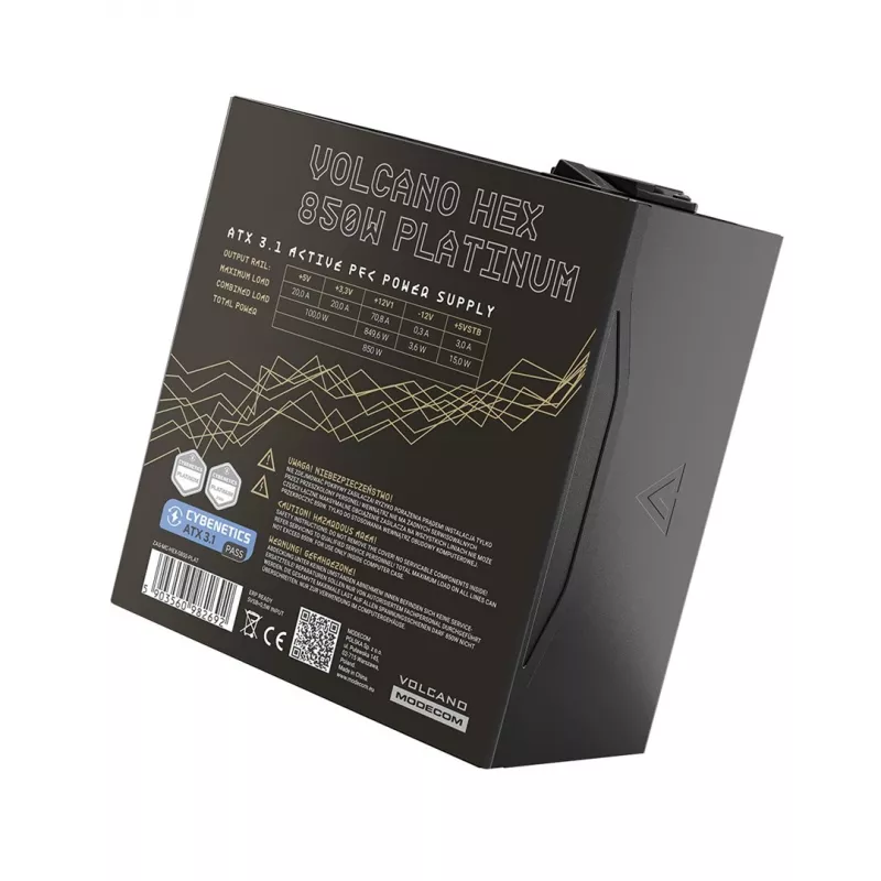 Fonte de alimentação MODECOM Volcano Hex 850W Platinum modular ATX 850 W 80 Plus Platinum