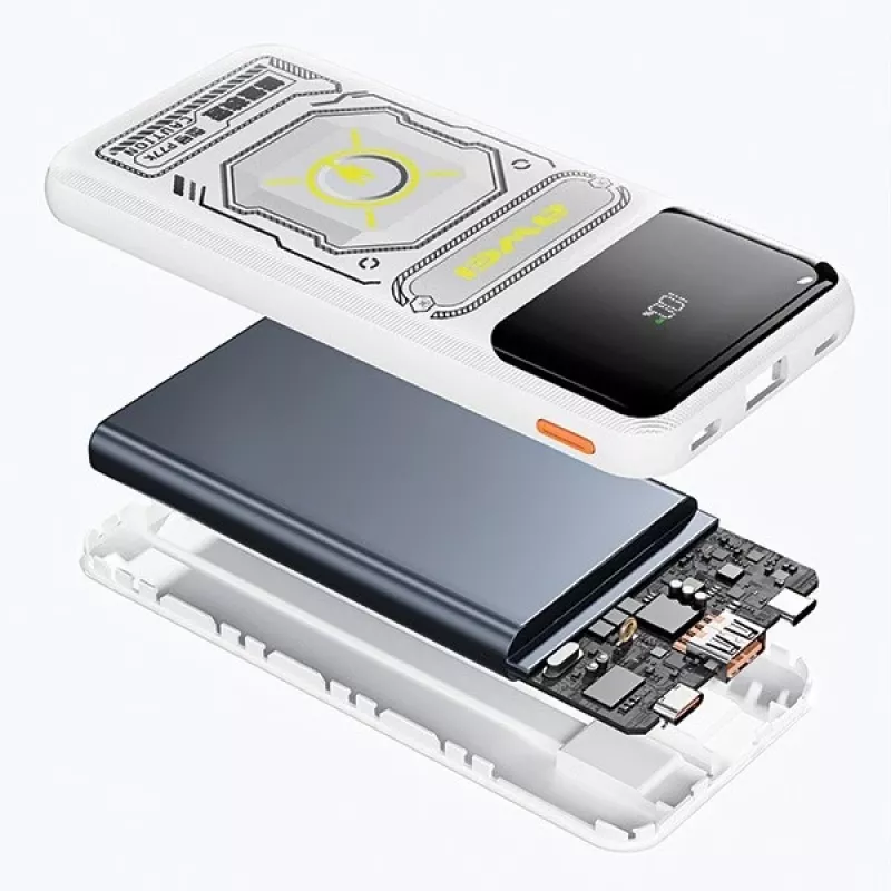 Powerbank 10000mAh 22,5 W P77K com cabo integrado