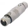 NEUTRIK NA5FF - adaptador redondo (conector fêmea XLR de 5 pinos / conector fêmea XLR de 5 pinos) - em prateado (NA5FF)