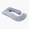 Almofada de gravidez em forma de U Momcozy PP101, veludo cinzento-escuro
