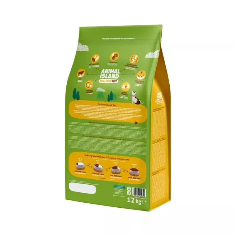ANIMAL ISLAND Brilliant beef - alimento seco para cães - 12 kg
