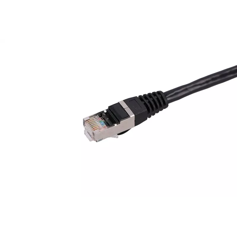Cabo de patch LAN Extralink Cat5e FTP 1 m, F/UTP blindado, RJ-45 para RJ-45, preto