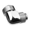 Conector de rosca Alphacool Eiszapfen 13mm HardTube 90° rotativo G1/4 - conexão angular para sistema de refrigeração líquida - cromado