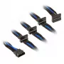 Cabo SilverStone Molex de 4 pinos para 4x SATA, 300 mm - preto/azul