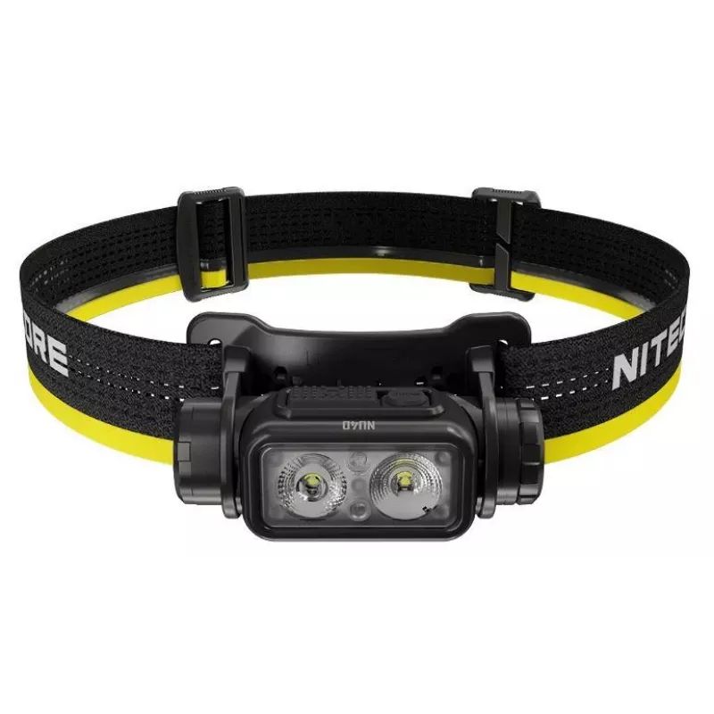 Lanterna de cabeça Nitecore NU40 preta LED 2 lâmpadas IP68