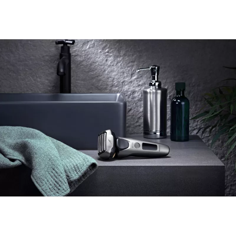 Máquina de barbear de rede Panasonic ES-LV69 preto prata aço inoxidável iões de lítio