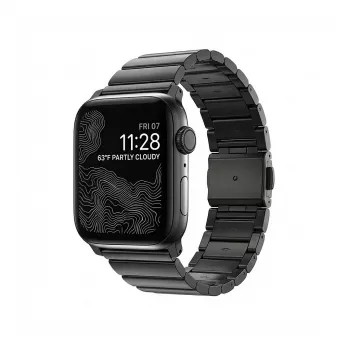 Pulseira Nomad de aço inoxidável preto grafite V2 para 42/44/45/49 mm