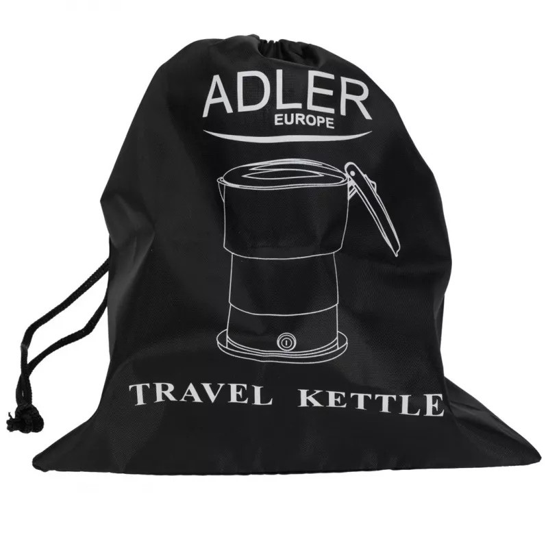 Chaleira elétrica Adler AD 1377G, capacidade 0,6 L, 600 W, cinzento, plástico/silicone/aço inoxidável