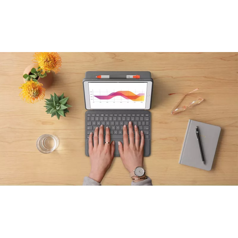 Capa de teclado Logitech Combo Touch para iPad 7.ª, 8.ª, 9.ª geração
