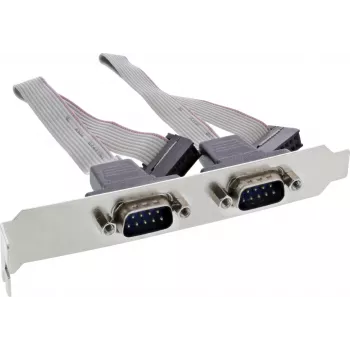 InLine Suporte de slot, 2 x DB9 macho para header interno de 10 pinos, 0,18 m