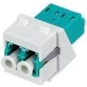 Módulo Keystone Rutenbeck KMK-LC-D OM3 aqua — inserção de fibra LC duplex, multimodo OM3