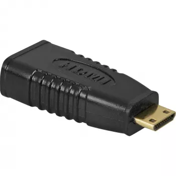 Adaptador HDMI™ Wentronic Goobay, conector fêmea HDMI Standard (Tipo A), Preto - conector fêmea HDMI™ A>conector macho HDMI™ C(Mini) (68841)