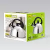 Chaleira Maestro MR1302 aço inoxidável 2,5 L, adequada para indução, apito com tampa articulada, pega preta